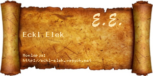 Eckl Elek névjegykártya
